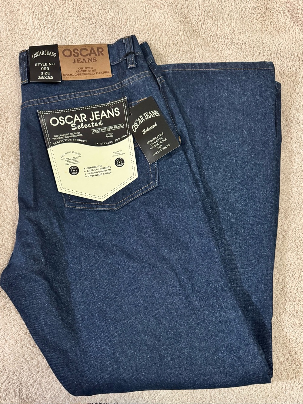 Oscar Jeans Men's Dark Blue Regular Fit Jeans 38x32